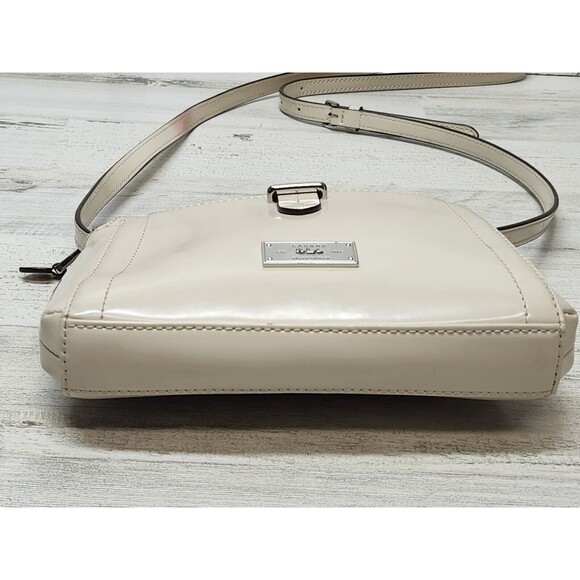 R.L.L Lauren Ralph Lauren Crossbody Bag Cream Small Leather Classic Purse - Picture 9 of 16